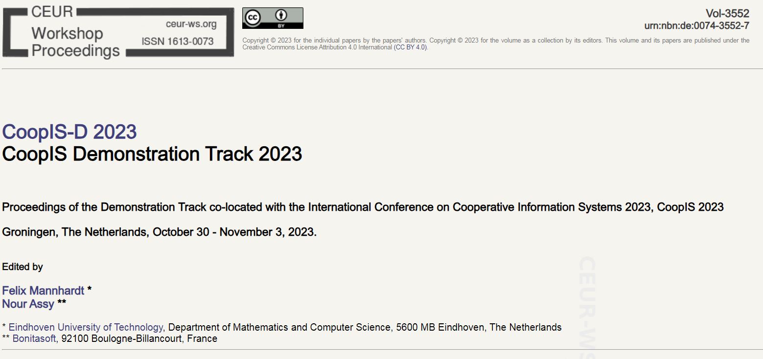 CoopIS demo track 2023 proceedings